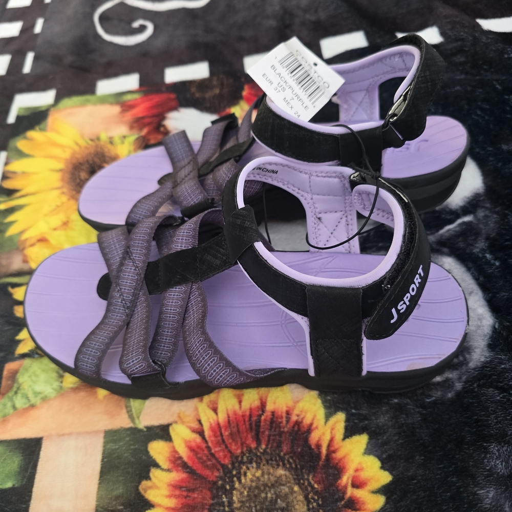 JSport by Jambu Black and Purple Gladiator Sandals